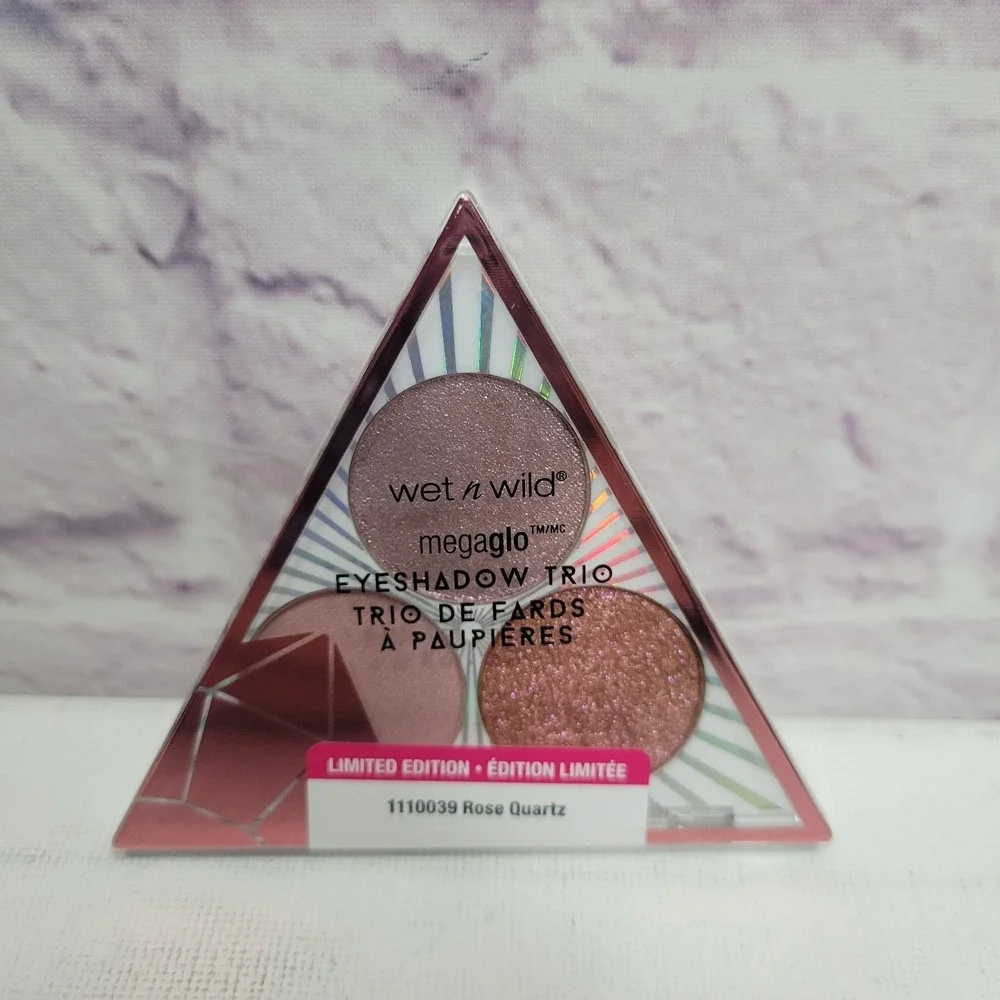 New No Box Wet n Wild Crystal Cavern MegaGlo Eyeshadow Trio Rose‎ Quartz 3.5g